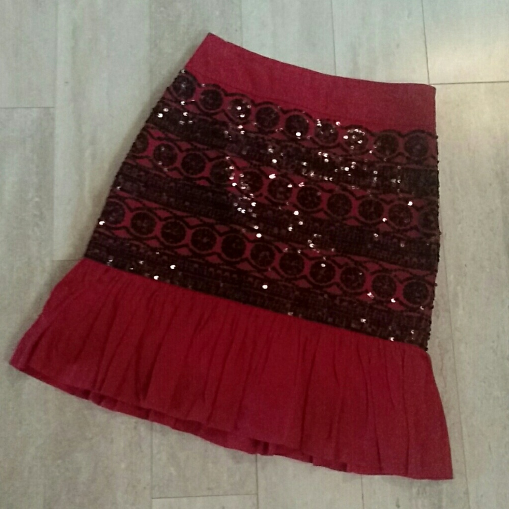 Anthropologie Skirt with Black Sequins